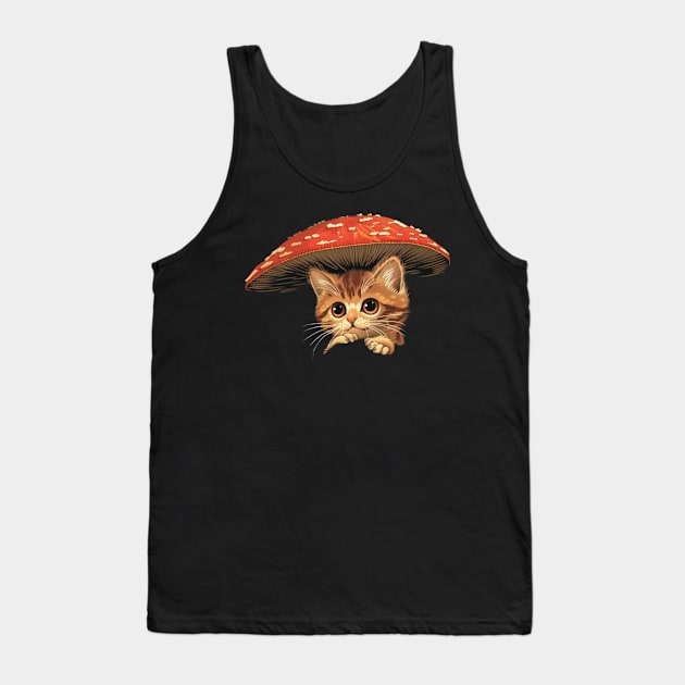 Cottagecore Aesthetic Cat Bliss Tank Top by ElinvanWijland birds